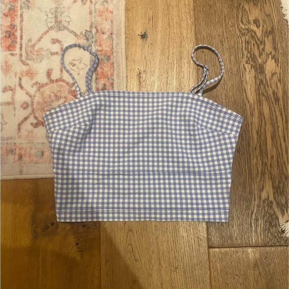 Hollister Blue and White Checkered Crop Top.